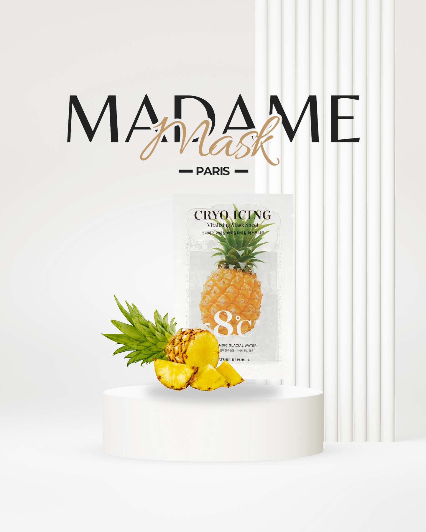 Masque NATURE REPUBLIQUE: Cryo Icing Vitlizing Mask sheet ANANAS